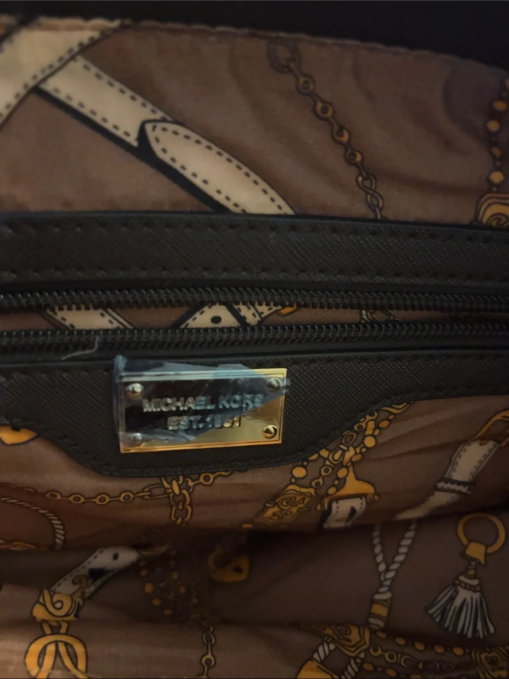 Michael Kors Gray and Brown Two-Tone Satchel